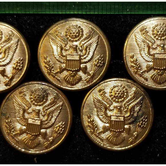 Jewelry - Buttons -Gold Eagle US Military - Waterbury Button Co Connecticut